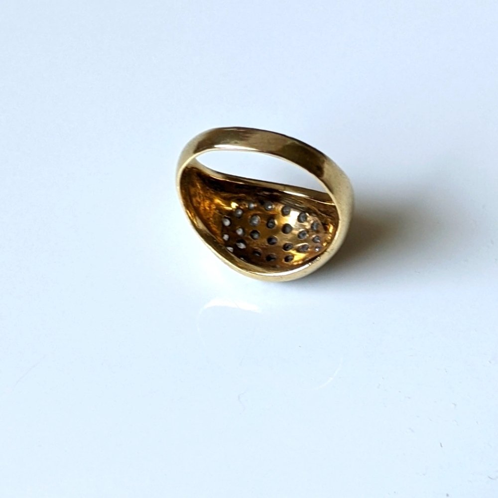 18K💛GOLD PAVE DIAMOND DOME RING - Picture 5 of 8